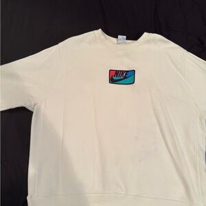 Nike Off-White Crewneck Sweatshirt with Black Logo Tag